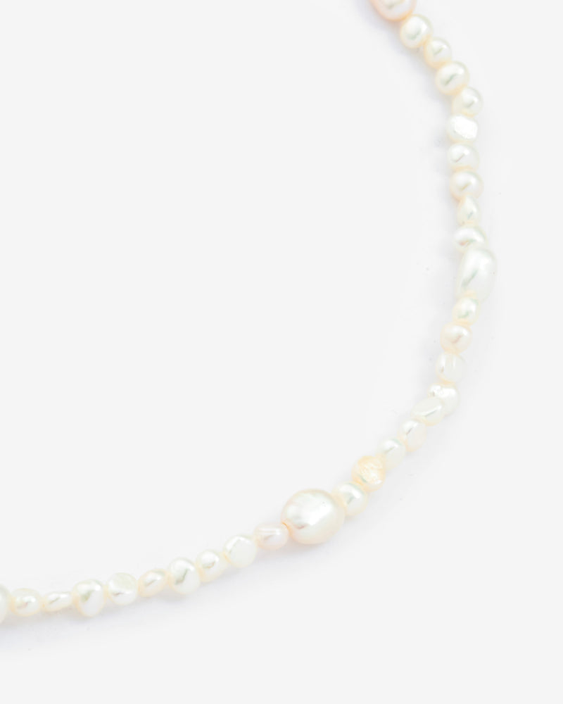 Mixed Shape Pearl Necklace - Gold