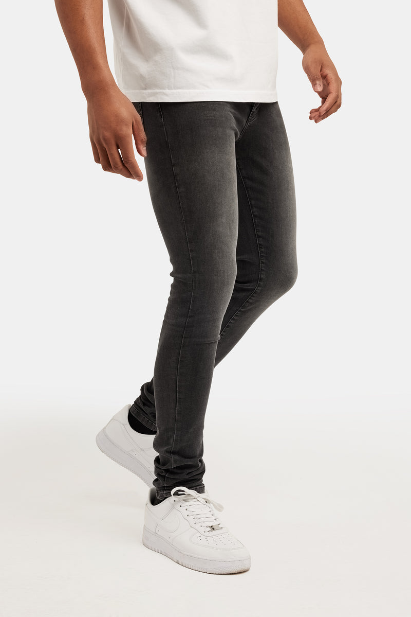 Skinny Fit Jeans - Washed Black