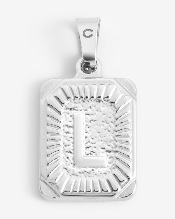 Vintage Inspired Initial Rectangle Pendant L