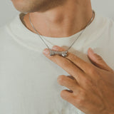 Beware Bone Necklace - White Gold - Cernucci