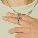 Crucifix Pendant - White Gold - Cernucci