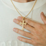 Curved Cross Pendant - Gold - Cernucci