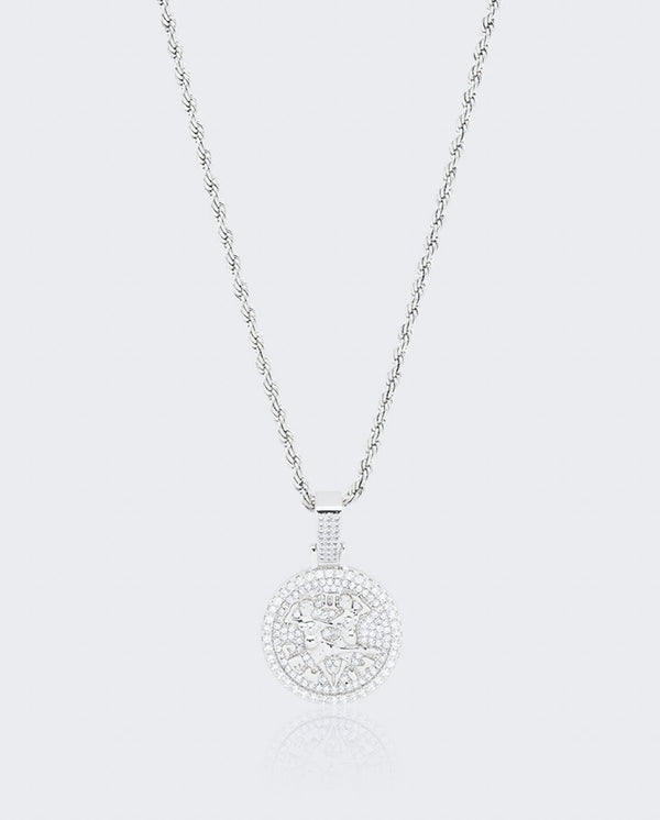 Gemini Zodiac Pendant - White Gold - Cernucci