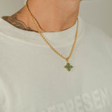 Green Spade Pendant - Gold - Cernucci