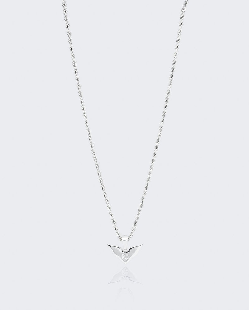 Heart Wings Pendant - White Gold - Cernucci