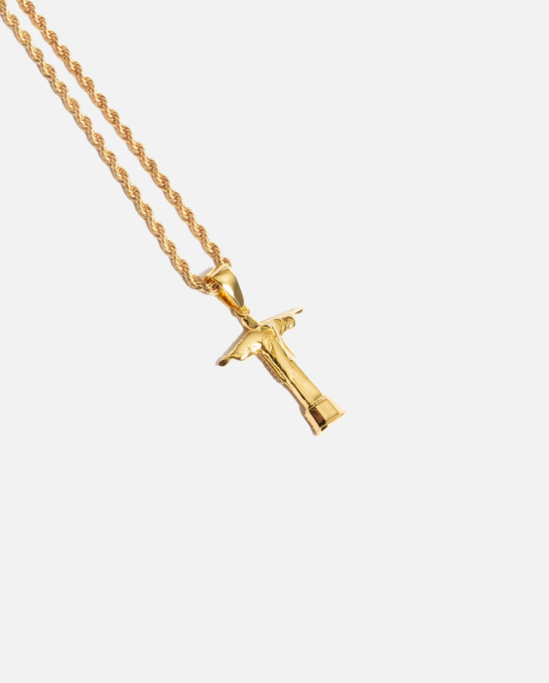 Iced Christ the Redeemer Pendant - Gold - Cernucci