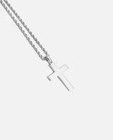 Iced Cross Pendant - White Gold - Cernucci