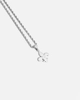 Iced Fleur-de-lis Pendant - White Gold - Cernucci