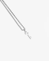 Iced Heart Key Pendant - White Gold - Cernucci