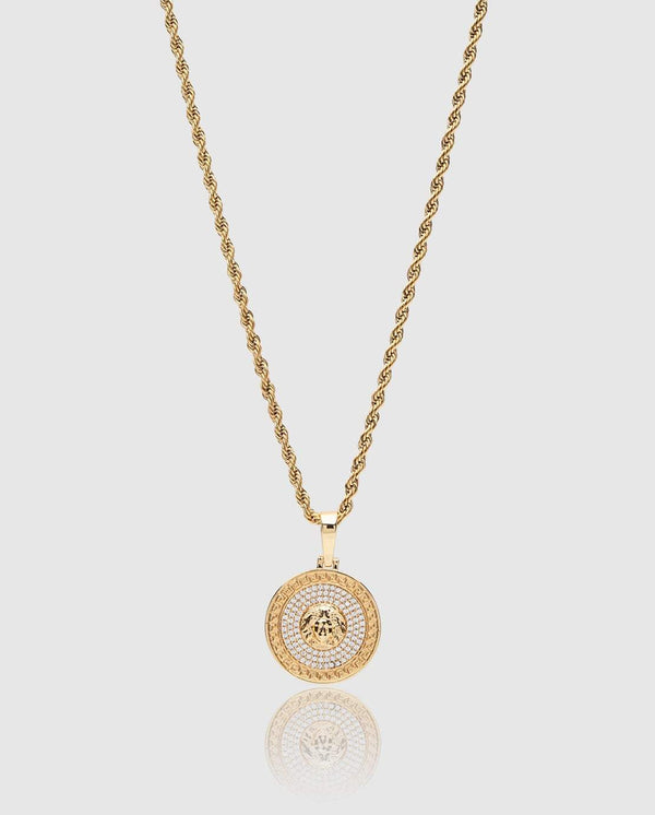 Iced Medusa Pendant - Gold - Cernucci