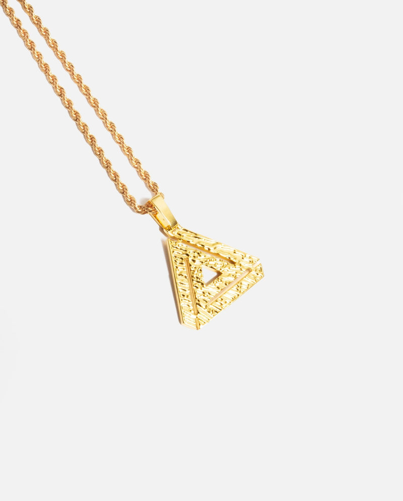 Iced Penrose Triangle Pendant - Gold - Cernucci