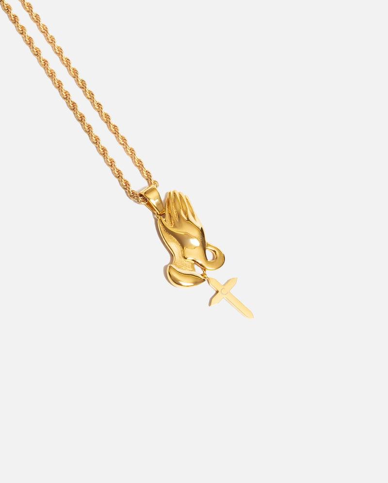 Praying Hands Pendant - Gold - Cernucci