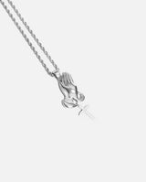 Praying Hands Pendant - White Gold - Cernucci